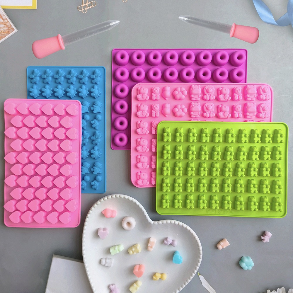 Silicone Mold Tray - 7-delige siliconen snoepvormen met 2 druppelaars,