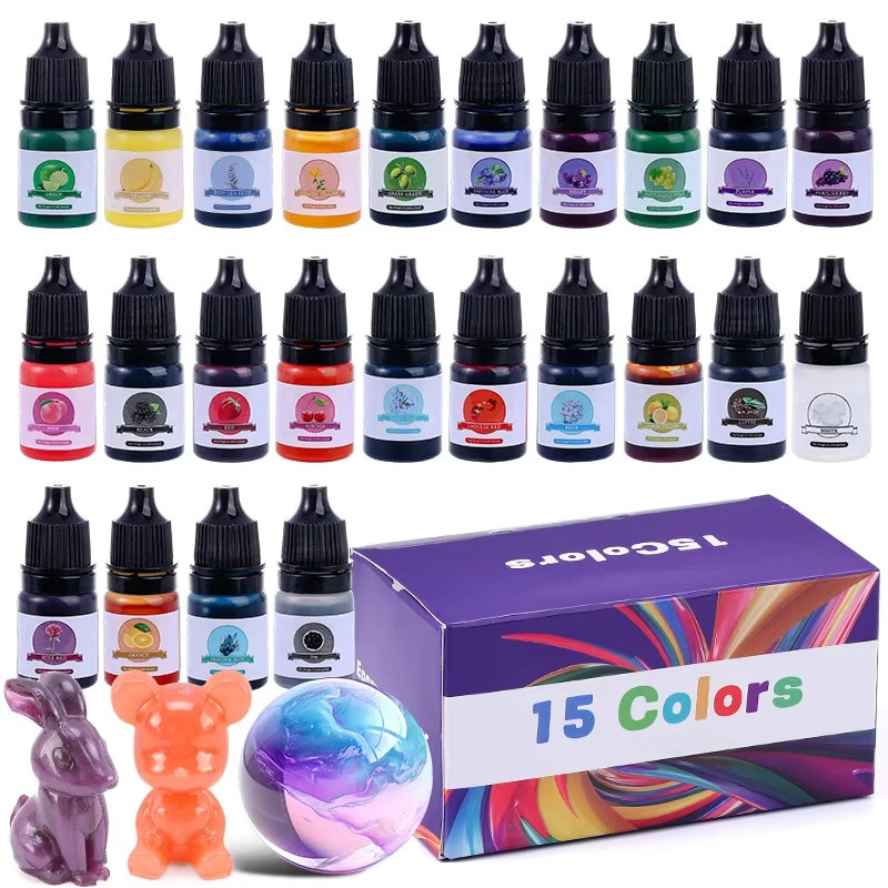 Epoxy Uv Resin Kit - Epoxyhars Kleurpigment 24 Levendige Kleuren Vloeibaar