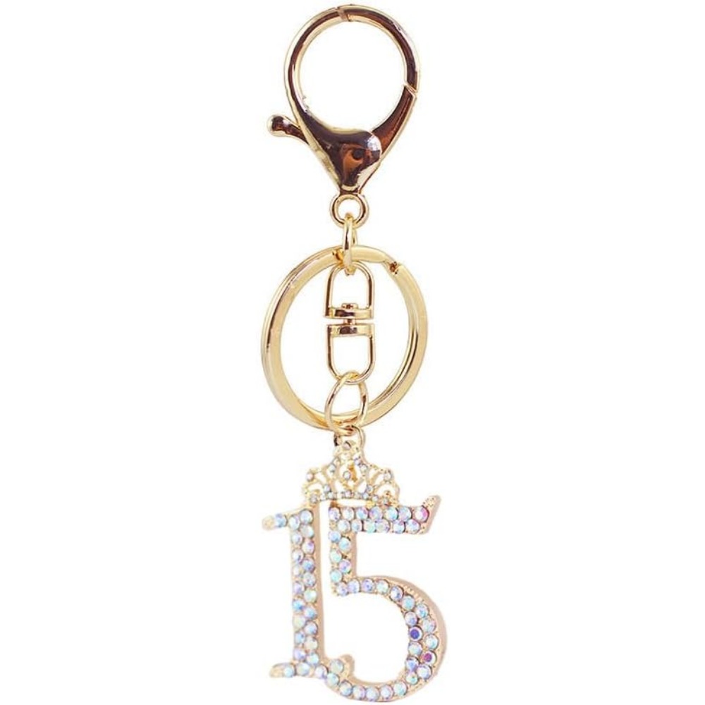 Resin Glitter Pack - Glinsterende nummer 15 strass auto sleutelhanger