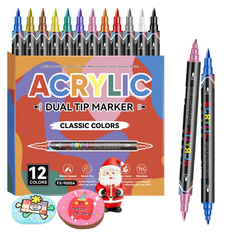 Copic Marker Classic - Acrylverfstiften, Dual tips Brush Fine Acrylverfpennen,