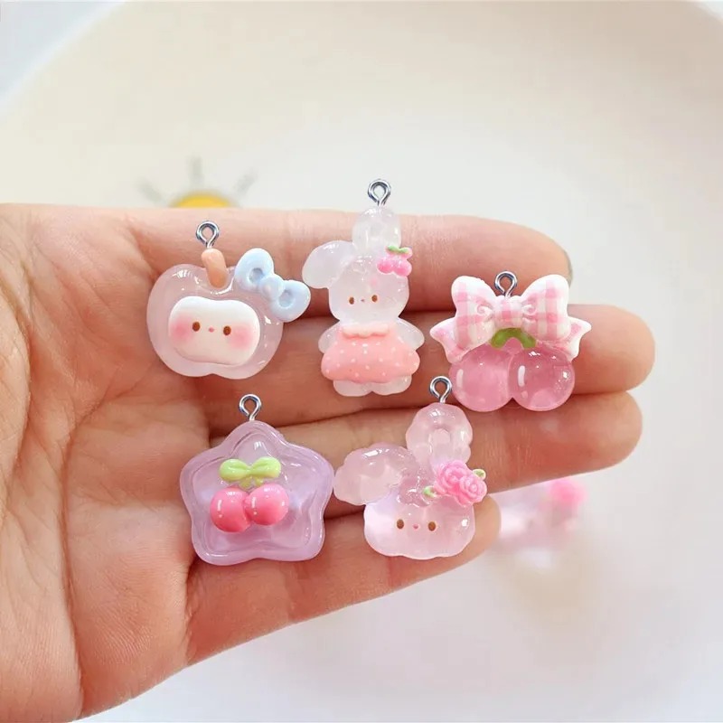 10 stuks schattige kersenkonij - Resin Crafts Diy recensie en prijs