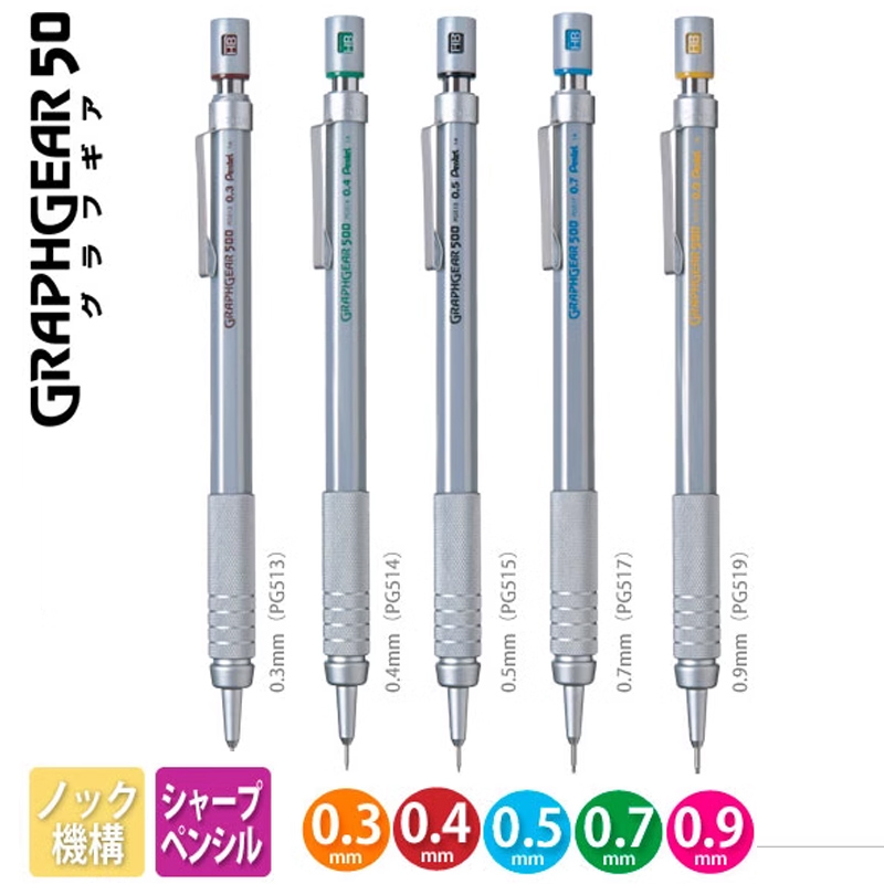 Pentel Vulpotlood GraphGear 50 - Pentel Pen Energel recensie en prijs